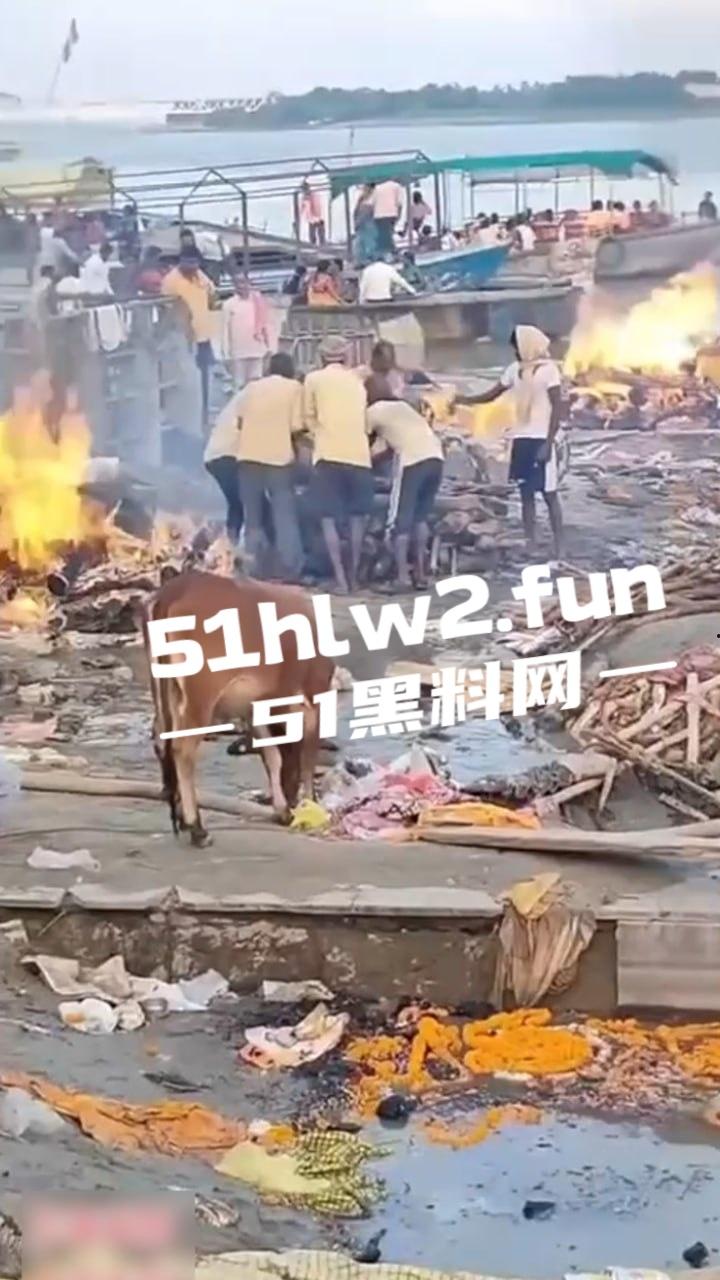 印度教恒河边火葬，现场视频曝光流出河边肮脏混乱，终于知道为什么恒河水那么脏了。  第3张