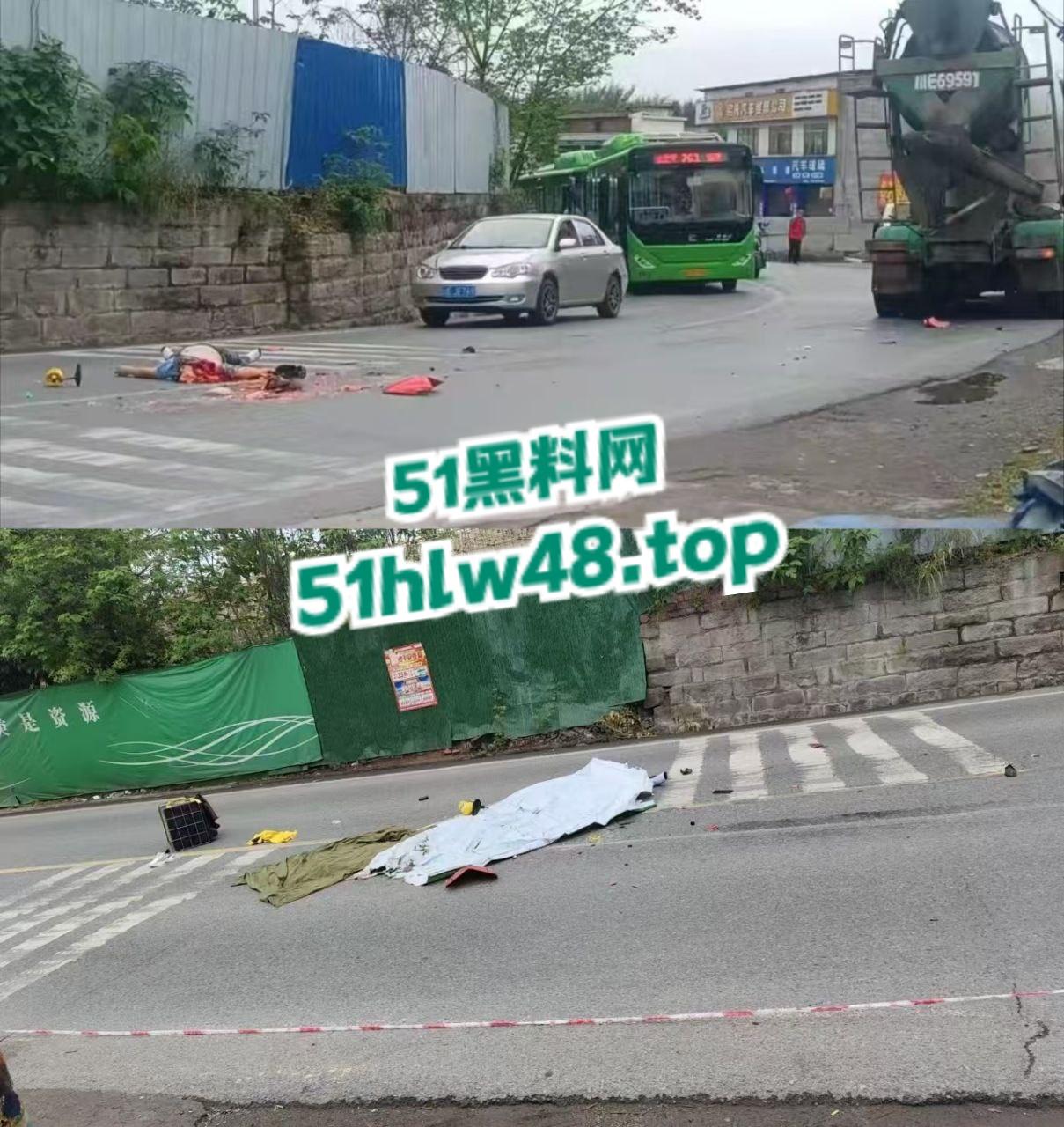 四川泸州男子拐弯超车不看路，未带头盔被重型大车压爆脑袋，当场惨变无头尸。  第2张