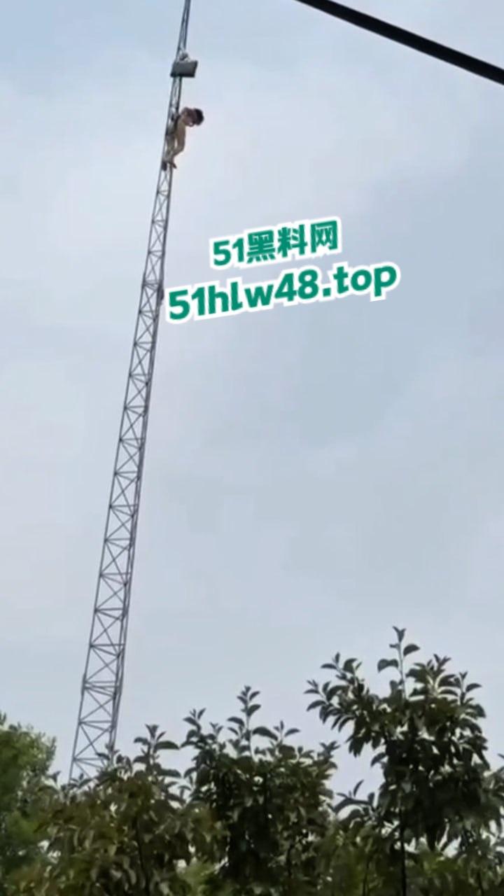 瓜友实拍裸女被绑电线杆，疑似是主人的任务逼迫美女爬上信号塔，再将其绑住完美展示。  第3张