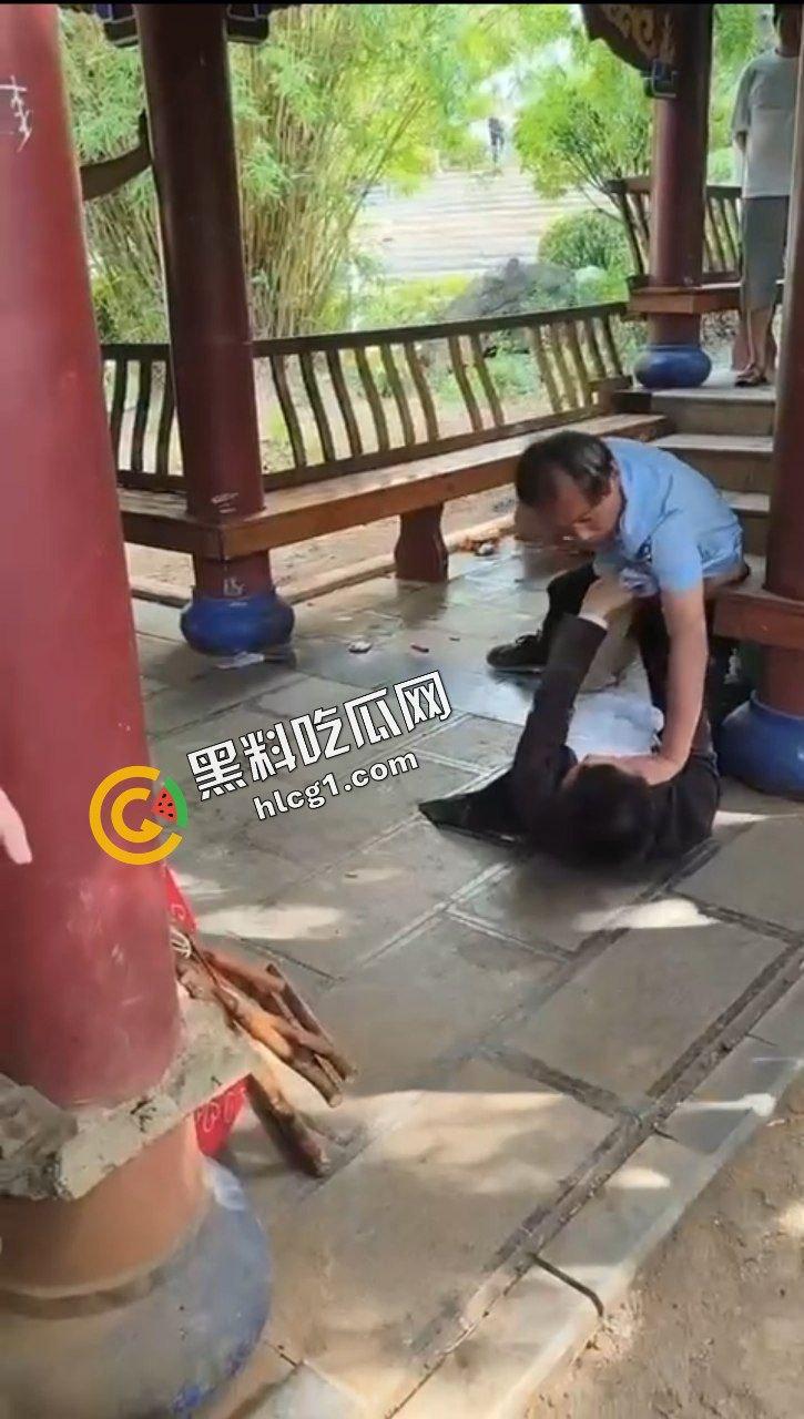 六盘水盘州胜境广场 众人闲暇之余下象棋 保安老头打输后说旁人指导男子才赢的 于是大打出手  第3张