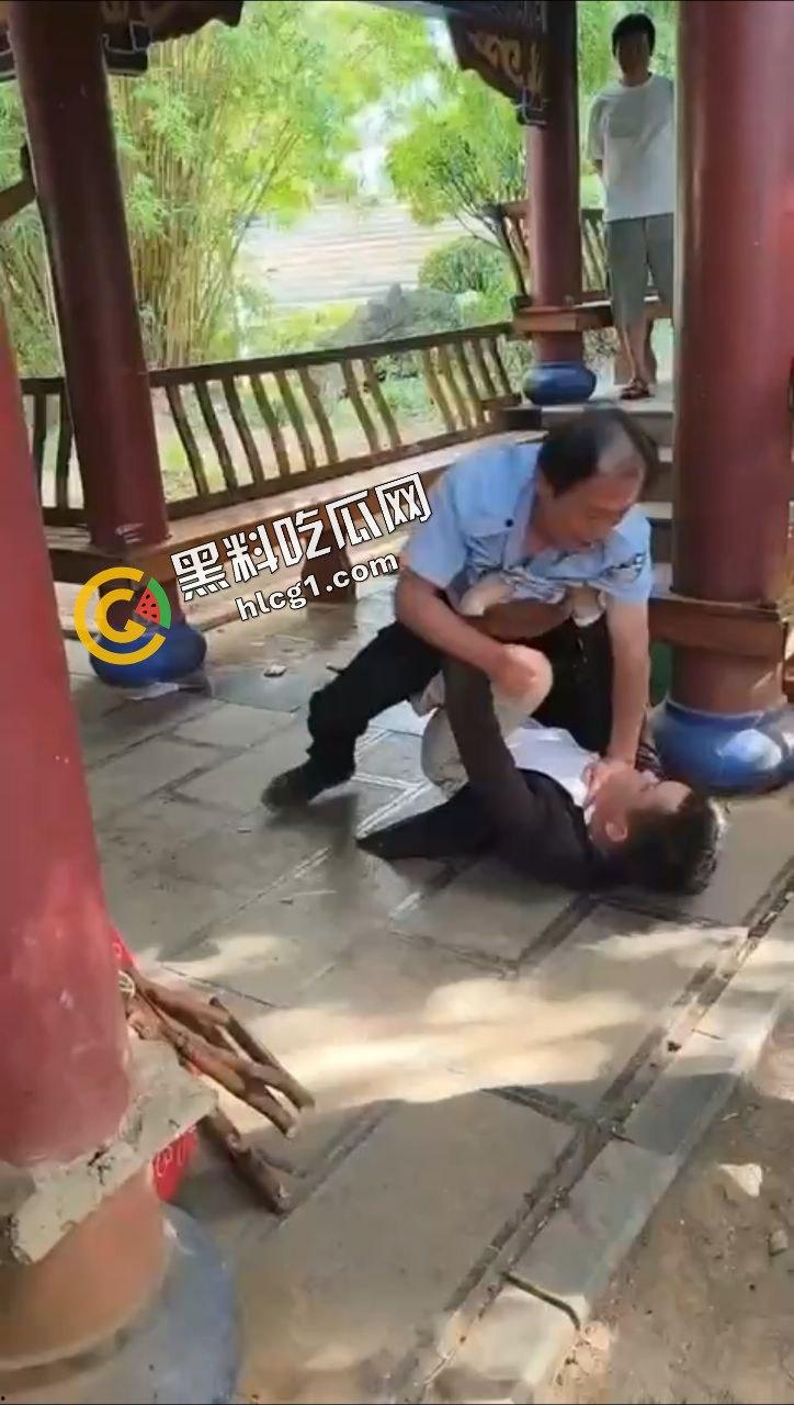 六盘水盘州胜境广场 众人闲暇之余下象棋 保安老头打输后说旁人指导男子才赢的 于是大打出手  第4张