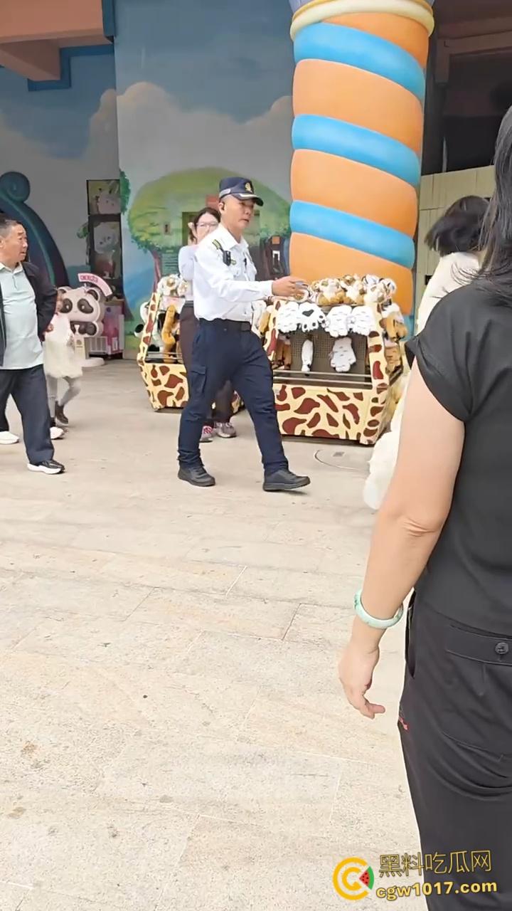 广州长隆野生动物园，长裙美女为狗大闹，不听劝阻当街闹事，怒砸玩具车扔路人，最终被安保人员请出 ！  第7张