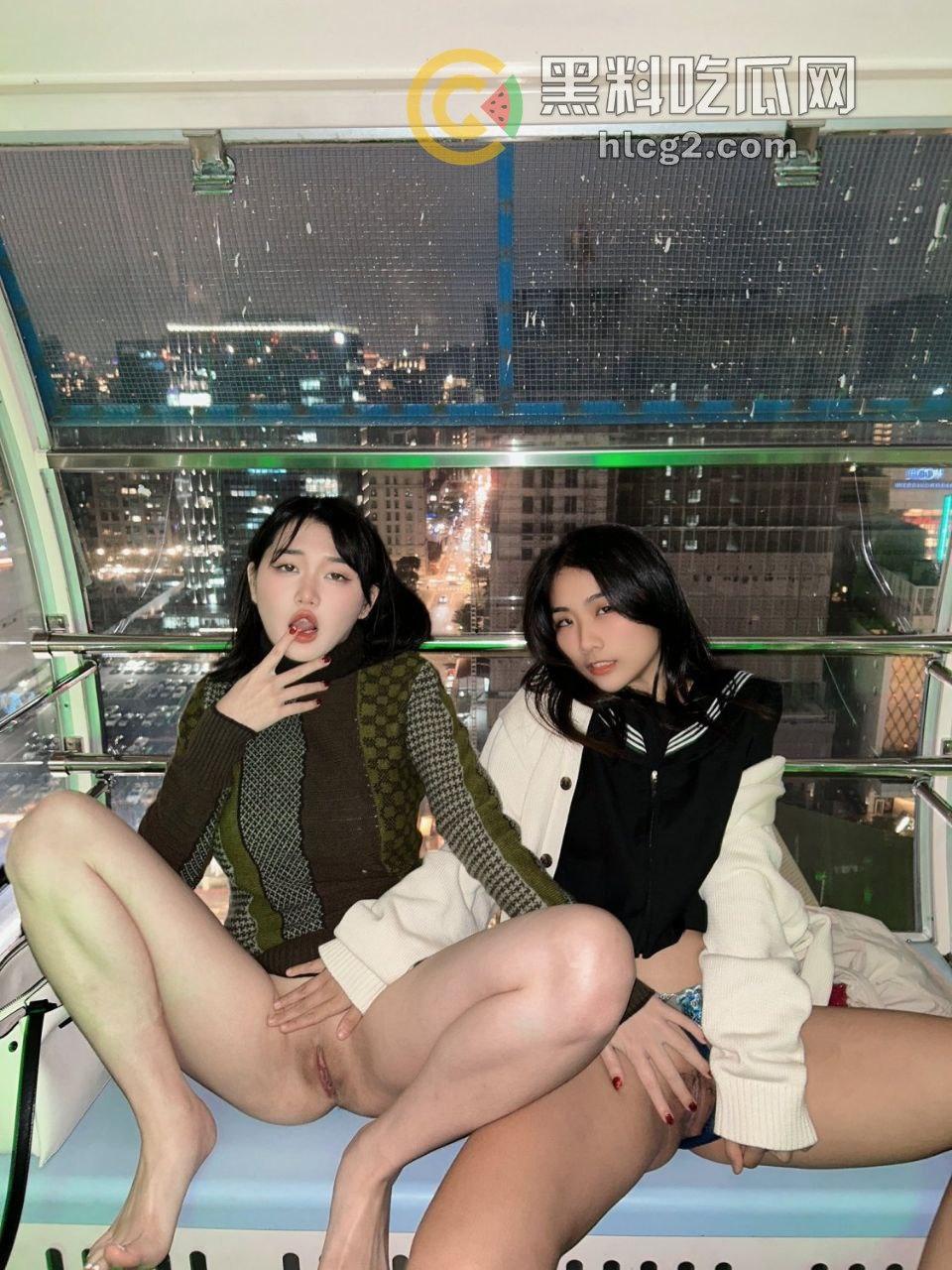 常州顶级颜值闺蜜「李若若」！摩天轮内小白鲍鱼露出，顶级颜值骚穴直接开干！  第2张
