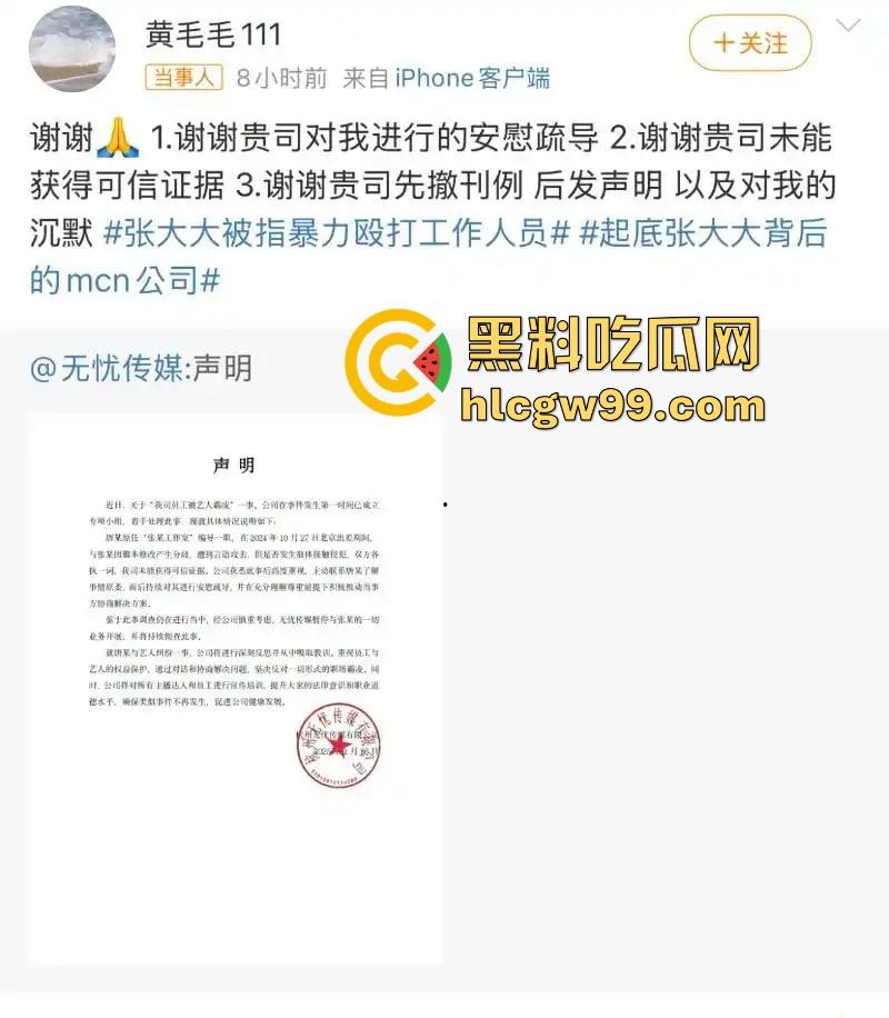 抖音黄毛毛自爆，6000万粉丝顶流男艺人『张大大』酒店暴打女编剧，2小时枕头玻璃杯狂砸，逼她下跪道歉！  第6张