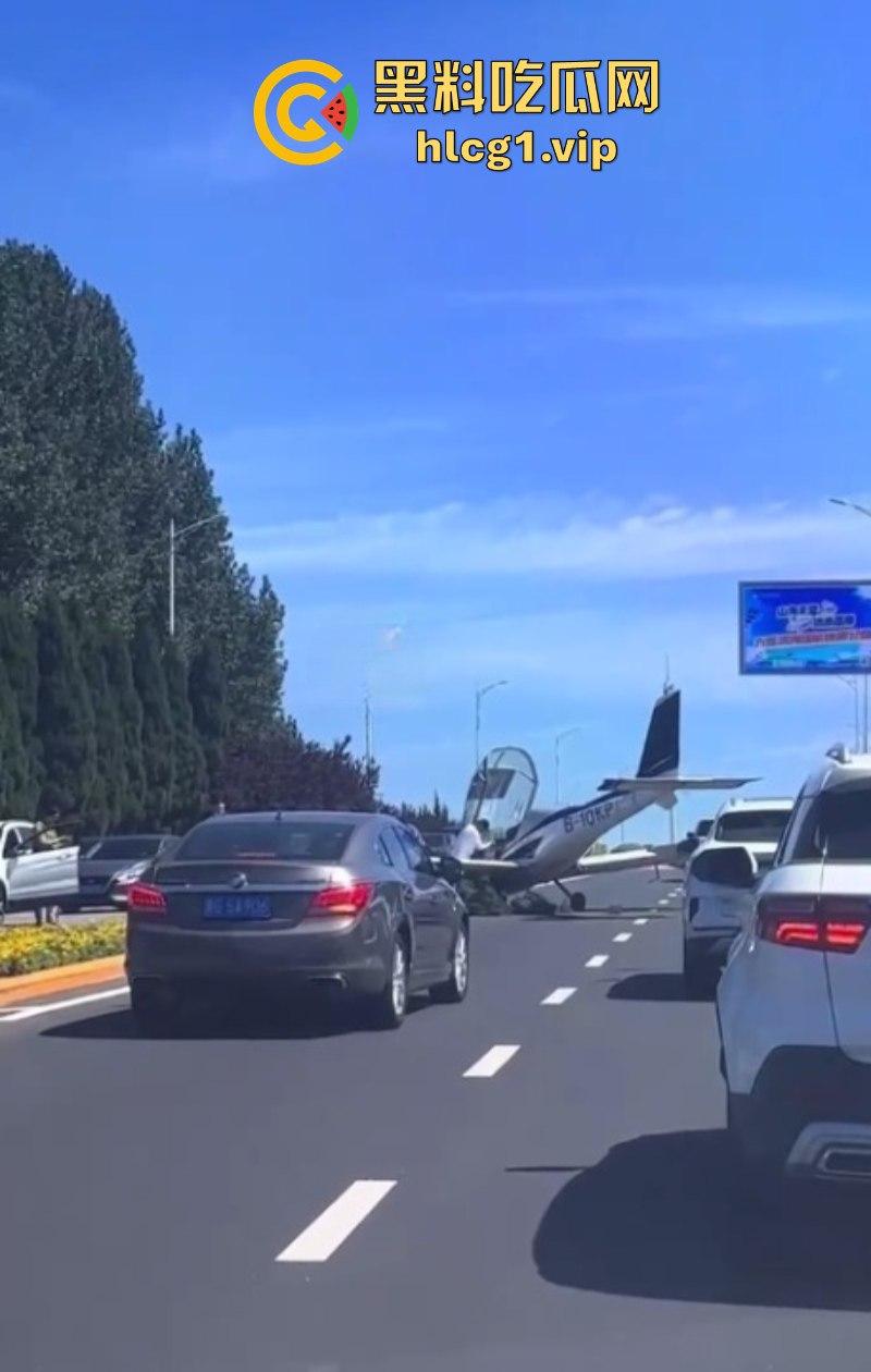 感谢大哥送来的飞机！辽宁大连一飞机失控掉落在公路上  第3张