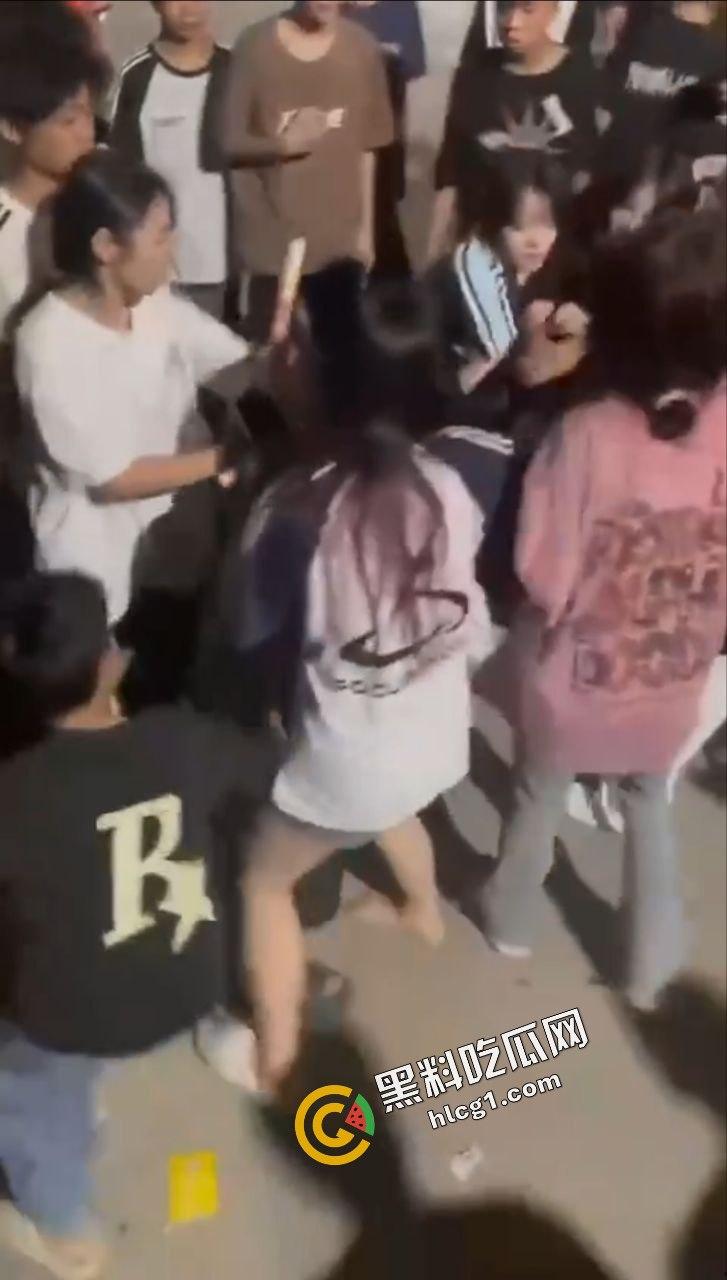 广西一社会村 一群精神小妹霸凌一女孩 拉倒在地上挥拳猛捶  第3张