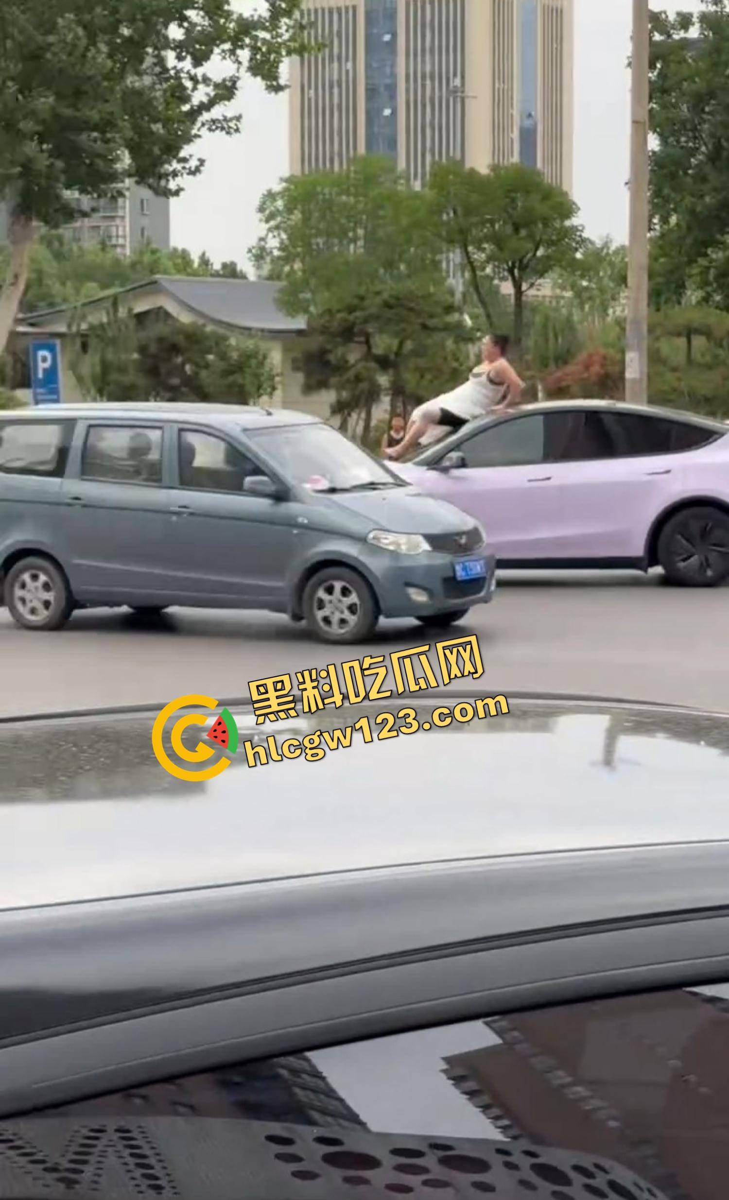 河南女版绿魔开挂上线，集美爬车无差别砸车，特斯拉一脚电门姐你是来耍杂技还是找死的？  第3张