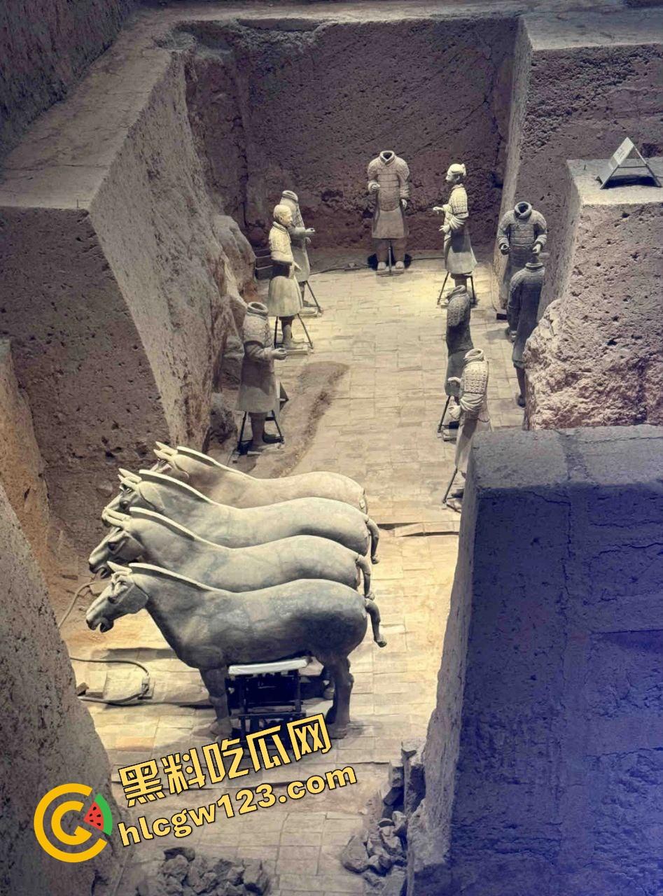 陕西兵马俑博物馆突发迷惑行为，男子纵身跳俑坑，推倒两尊陶俑再原地卧倒捂脸装雕像，景区直接封馆！  第5张