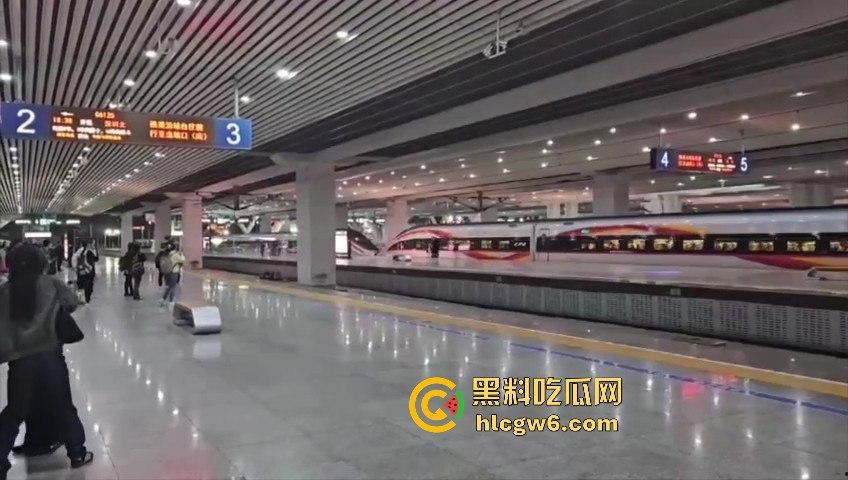 广州南站一乘客阻扒高铁车门夹住拖行，站务员紧急联络司机并跑向乘客，差点酿成大祸。  第5张