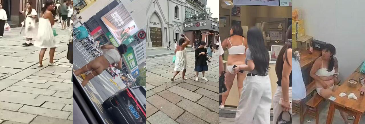 江苏衣裳街街头惊现户外露出，疑似神经病女子闹市区发癫，马路中一丝不挂狂舞，路人惊呼纷纷拍照！  第3张