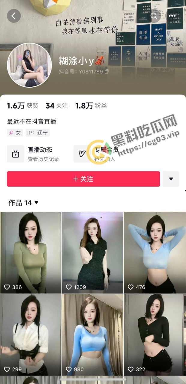 抖音女主播【糊涂小y】馒头逼+飓风葡萄_玩的就是一个擦边  第1张