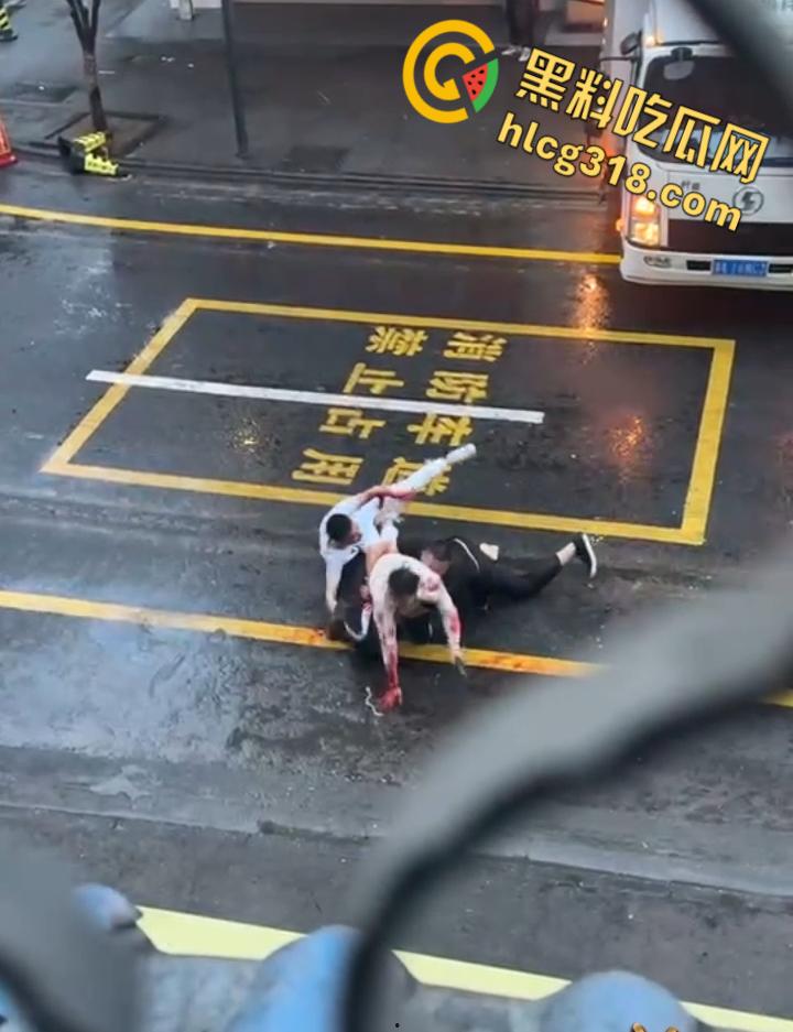 小伙街边无差别砍人，就算劝架也惨被砍，街头刀光血飙骨肉翻开，地上血迹一片看着都感觉痛 !  第6张