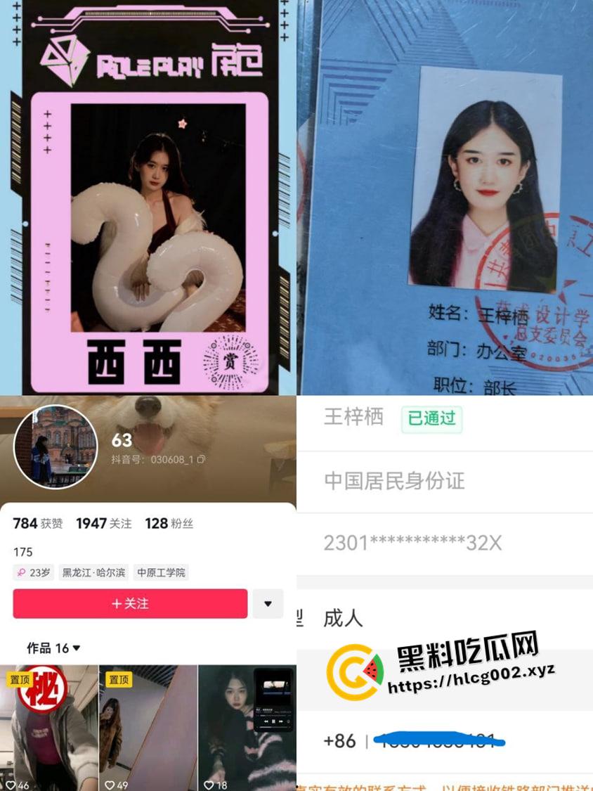 哈尔滨00后反差婊【王梓栖】实名曝光异地恋期间偷吃还录像  蕾丝眼罩情趣play 不愧是玩剧本杀的 第1张