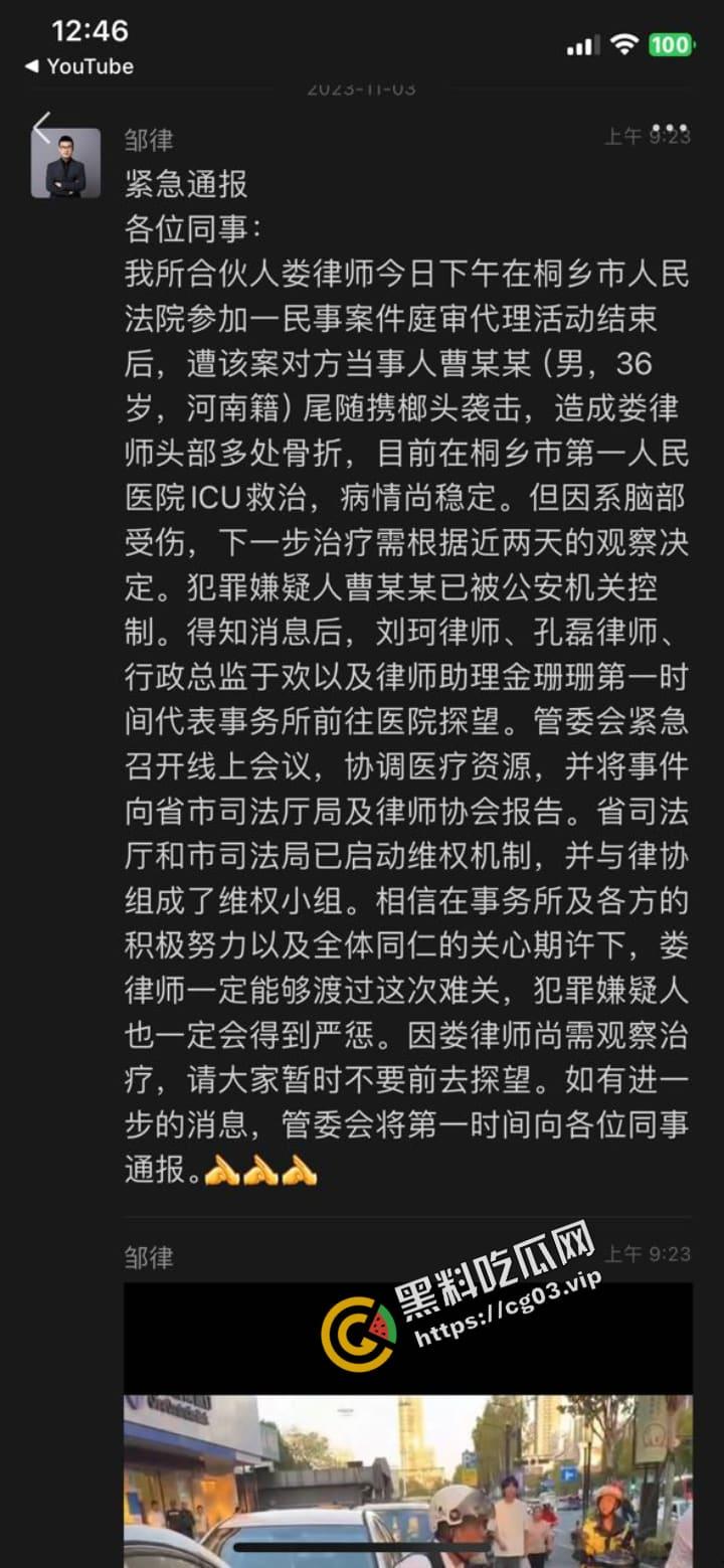 桐乡 男子因纠纷行凶 用榔头猛烈锤击美女律师头部  当场被制服 第3张