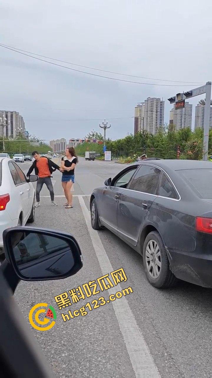 斑马线前路怒症爆发，男女大打出手，打架场面竟如游泳比赛般精彩！  第1张