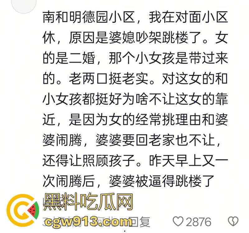 离婚女不能找果然有道理，河北邢台南和明德园小区，二婚女把老实婆婆逼跳楼，这回又要离婚了！  第1张