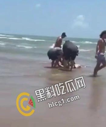 美国德克萨斯州南帕德里岛海滩，多人被鲨鱼咬伤。两男两女遭到鲨鱼袭击。政府已派出直升机将其驱赶。  第2张