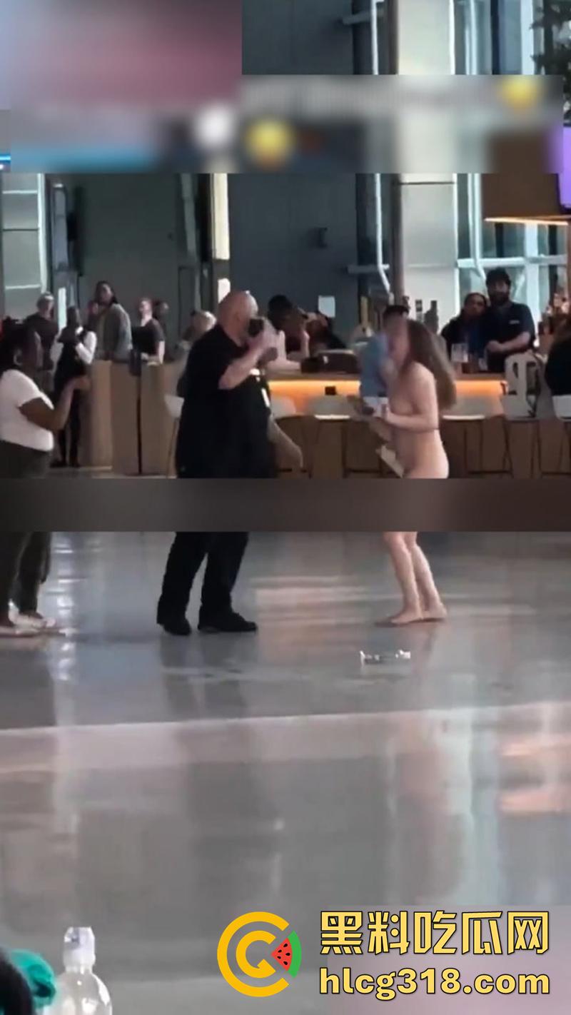 美国大奶美女自称维也纳女神，在德克萨塞州机场，当众全裸狂奔，保安拼命也拦不住，好像去拦一下啊！  第7张