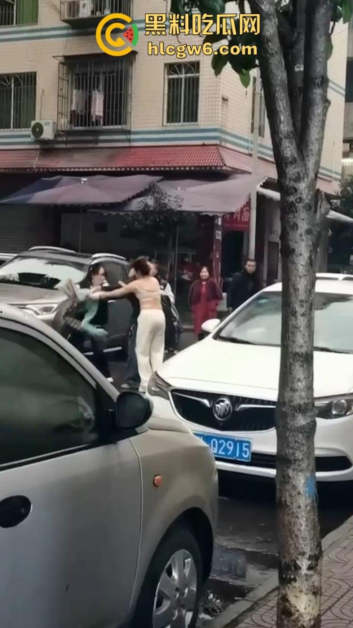 四川乐山电信营业员【贾璐云】做三被原配当街围堵 遭其闺蜜团撕逼暴打 被扒得只剩俩大奶晃荡  第4张