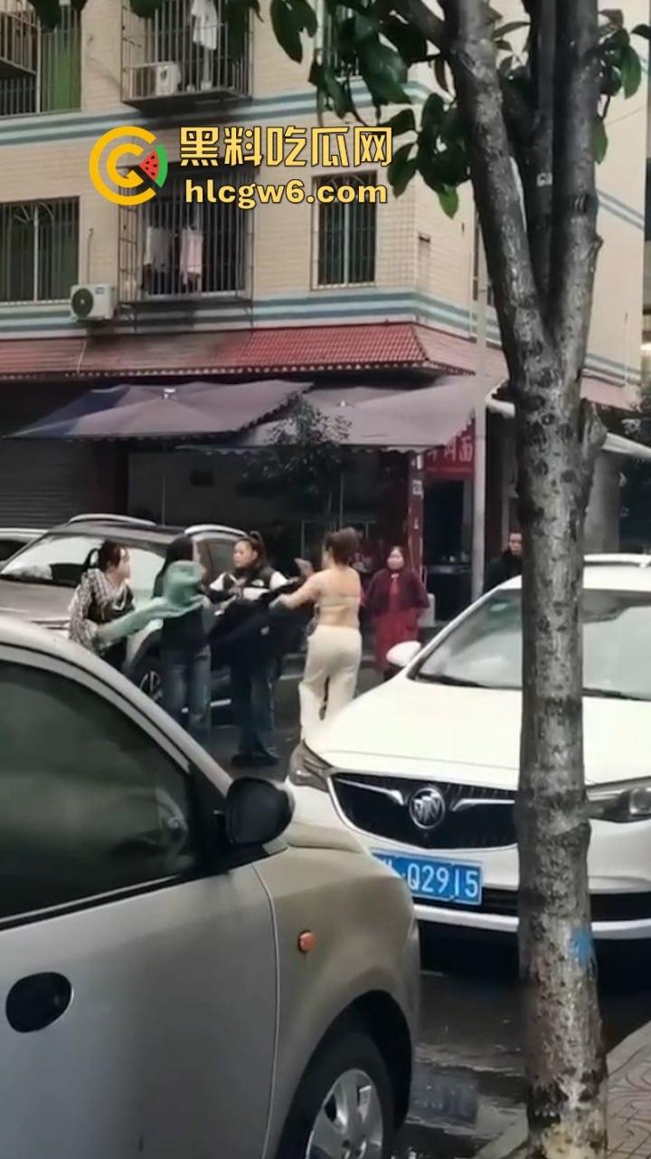 四川乐山电信营业员【贾璐云】做三被原配当街围堵 遭其闺蜜团撕逼暴打 被扒得只剩俩大奶晃荡  第8张