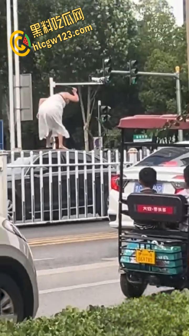 河南洛阳街头惊现症女子，机动车道持械狂砸多车，警方火速介入！  第5张