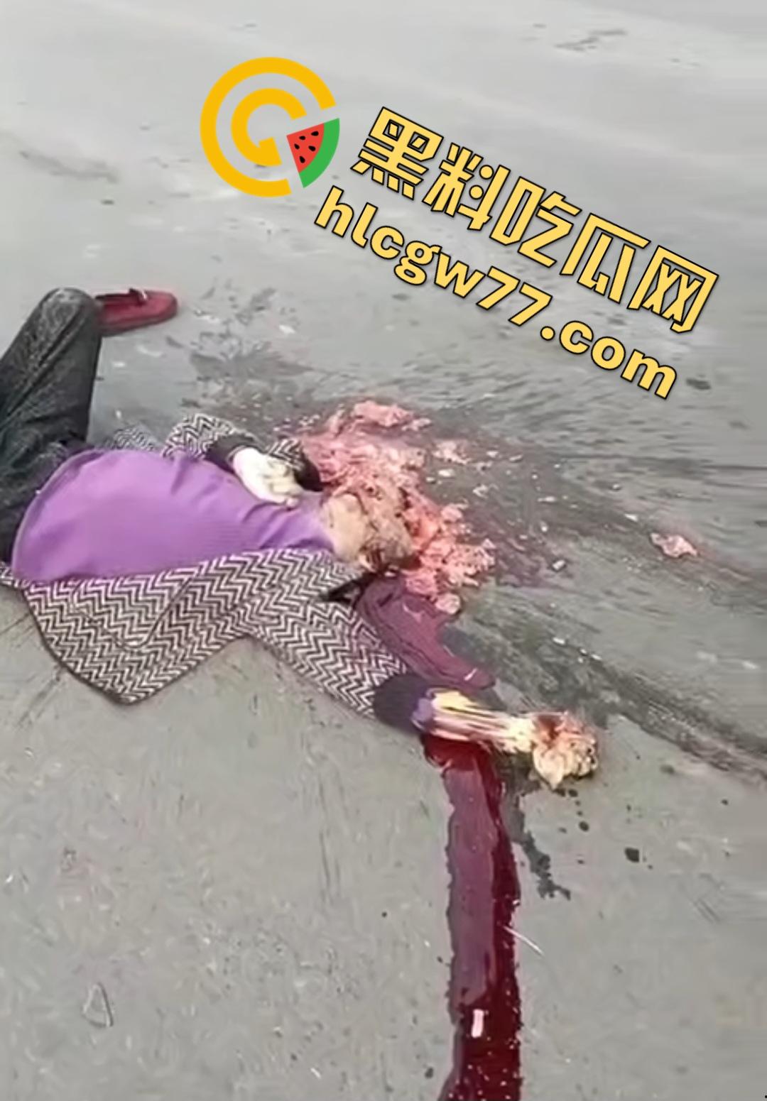 河南辉县老太太近视千度急买菜酿惨剧！大货车碾爆头颅脑浆四溅，喷到路人身上洗了个血浴！  第1张
