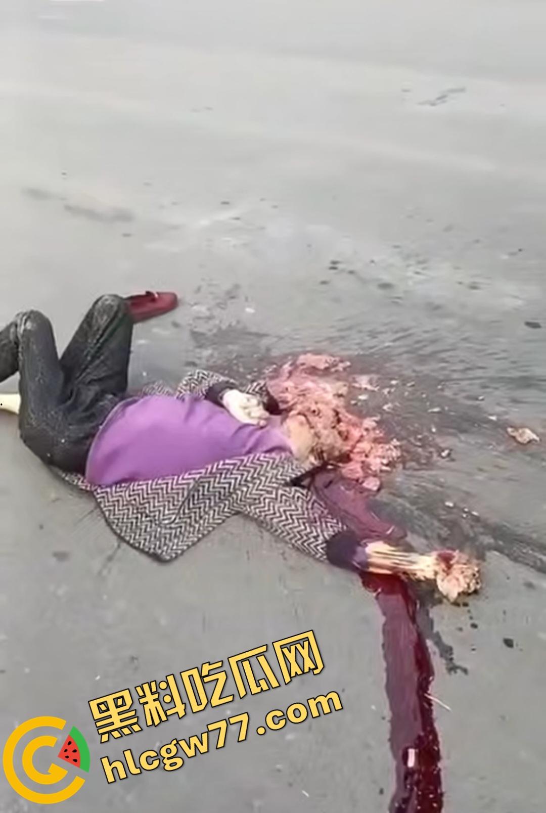 河南辉县老太太近视千度急买菜酿惨剧！大货车碾爆头颅脑浆四溅，喷到路人身上洗了个血浴！  第4张